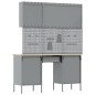 vidaXL Set da lavoro con armadio e pegboard 8 pezzi nero in MDF e metallo vidaXL Set da lavoro con armadio e pegboard 8 pezzi nero in MDF e metallo