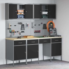 vidaXL Set da lavoro con 10 pezzi Acciaio nero