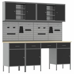 vidaXL Set da lavoro con 10 pezzi Acciaio nero
