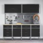 Set di 10 pezzi di armadietti e pannelli pegboard vidaXL in MDF e Metallo Nero Set di 10 pezzi di armadietti e pannelli pegboard vidaXL in MDF e Metallo Nero