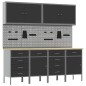 Set di 10 pezzi di armadietti e pannelli pegboard vidaXL in MDF e Metallo Nero Set di 10 pezzi di armadietti e pannelli pegboard vidaXL in MDF e Metallo Nero