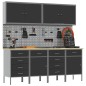 Set di 10 pezzi di armadietti e pannelli pegboard vidaXL in MDF e Metallo Nero Set di 10 pezzi di armadietti e pannelli pegboard vidaXL in MDF e Metallo Nero