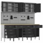 Set di 10 pezzi di armadietti e pannelli pegboard vidaXL in MDF e Metallo Nero Set di 10 pezzi di armadietti e pannelli pegboard vidaXL in MDF e Metallo Nero