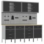 Set di 10 Pezzi di Armadietto e Pannello forato vidaXL Nero MDF e Metallo Set di 10 Pezzi di Armadietto e Pannello forato vidaXL Nero MDF e Metallo