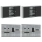 Set di 10 Pezzi di Armadietto e Pannello forato vidaXL Nero MDF e Metallo Set di 10 Pezzi di Armadietto e Pannello forato vidaXL Nero MDF e Metallo
