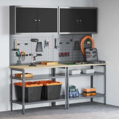 Set da Lavoro in Acciaio Grigio 8 Pezzi di vidaXL