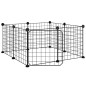 Gabbia per Animali 8 Pannelli con Porta Nero 35x35 cm Acciaio Gabbia per Animali 8 Pannelli con Porta Nero 35x35 cm Acciaio