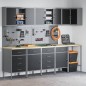 vidaXL Set da 12 Pezzi per Armadio da Lavoro e Pannello Perforato Nero in MDF e Metallo vidaXL Set da 12 Pezzi per Armadio da Lavoro e Pannello Perforato Nero in MDF e Metallo