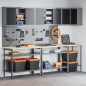 Set da tavolo per stoccaggio utensili in 10 pezzi nero in legno ingegnerizzato e metallo Set da tavolo per stoccaggio utensili in 10 pezzi nero in legno ingegnerizzato e metallo