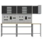 Set da tavolo per stoccaggio utensili in 10 pezzi nero in legno ingegnerizzato e metallo Set da tavolo per stoccaggio utensili in 10 pezzi nero in legno ingegnerizzato e metallo