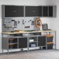 Set Tavolo Strumenti 10 Pezzi in Legno e Metallo Nero Set Tavolo Strumenti 10 Pezzi in Legno e Metallo Nero