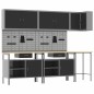 Set Tavolo Strumenti 10 Pezzi in Legno e Metallo Nero Set Tavolo Strumenti 10 Pezzi in Legno e Metallo Nero