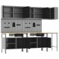 Set Tavolo Strumenti 10 Pezzi in Legno e Metallo Nero Set Tavolo Strumenti 10 Pezzi in Legno e Metallo Nero