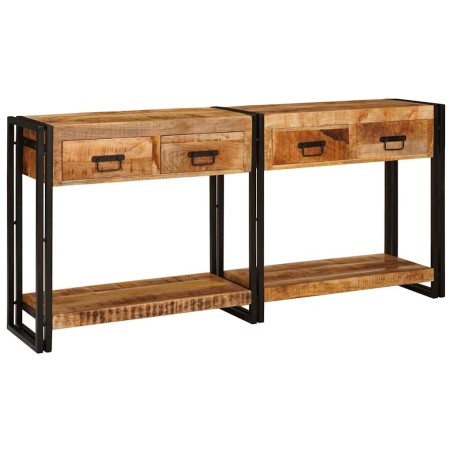 vidaXL Tavoli consolle con cassetto 2 pcs Marrone Legno: Acacia solida