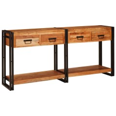 vidaXL Console Table 2 con cassetto 2 pcs Marrone Legno: Acacia solida