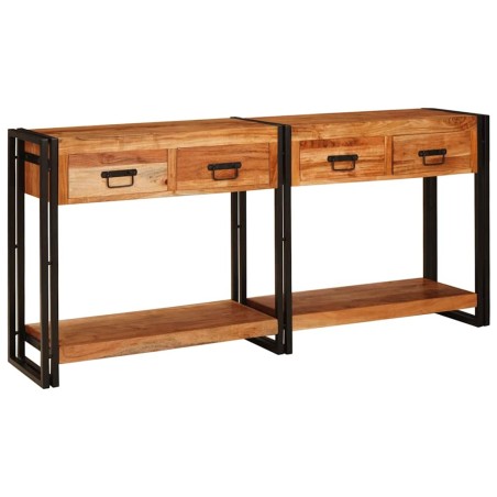 vidaXL Console Table 2 con cassetto 2 pcs Marrone Legno: Acacia solida