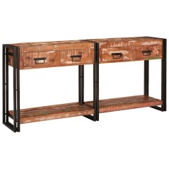 vidaXL Set di 2 Tavoli Consolle con Cassetti - Colori Misti, Fatto in Legno Riciclato