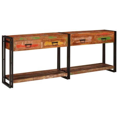 vidaXL Tavoli consolle 2 pcs Multicolore Legno massello di recupero