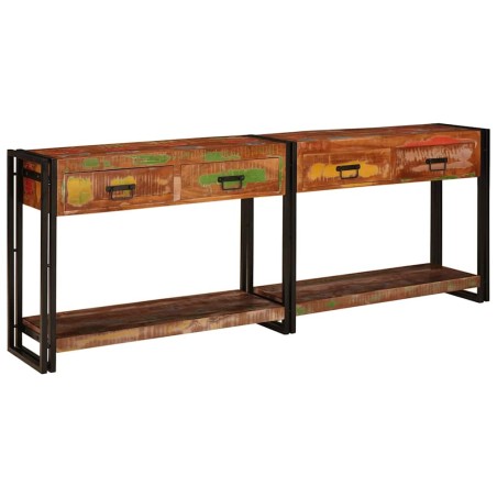 vidaXL Tavoli consolle 2 pcs Multicolore Legno massello di recupero
