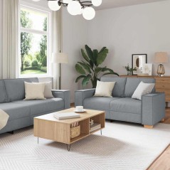 Set di divano 3 pezzi con cuscini Grigio chiaro