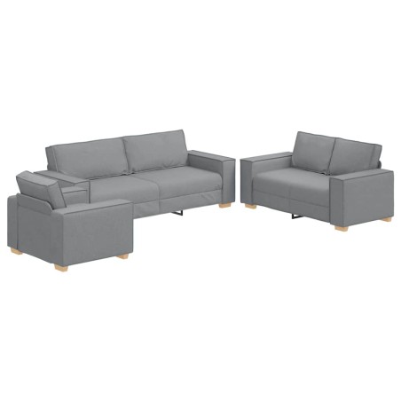 Set di divano 3 pezzi con cuscini Grigio chiaro