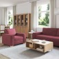 Set Divano a 3 Pezzi con Cuscini Rosso Vino Set Divano a 3 Pezzi con Cuscini Rosso Vino