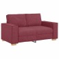 Set Divano a 3 Pezzi con Cuscini Rosso Vino Set Divano a 3 Pezzi con Cuscini Rosso Vino