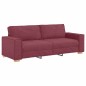 Set Divano a 3 Pezzi con Cuscini Rosso Vino Set Divano a 3 Pezzi con Cuscini Rosso Vino