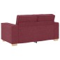 Set Divano a 3 Pezzi con Cuscini Rosso Vino Set Divano a 3 Pezzi con Cuscini Rosso Vino