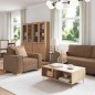 Set Divano a 3 Pezzi con Cuscini in Tessuto Marrone Set Divano a 3 Pezzi con Cuscini in Tessuto Marrone