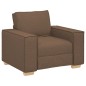 Set Divano a 3 Pezzi con Cuscini in Tessuto Marrone Set Divano a 3 Pezzi con Cuscini in Tessuto Marrone