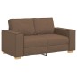 Set Divano a 3 Pezzi con Cuscini in Tessuto Marrone Set Divano a 3 Pezzi con Cuscini in Tessuto Marrone