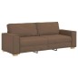 Set Divano a 3 Pezzi con Cuscini in Tessuto Marrone Set Divano a 3 Pezzi con Cuscini in Tessuto Marrone