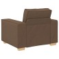 Set Divano a 3 Pezzi con Cuscini in Tessuto Marrone Set Divano a 3 Pezzi con Cuscini in Tessuto Marrone