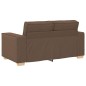 Set Divano a 3 Pezzi con Cuscini in Tessuto Marrone Set Divano a 3 Pezzi con Cuscini in Tessuto Marrone