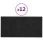 Pannelli Murali 12 pz Neri 60x30 cm in Velluto 2,16 m²