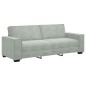 Set Divano 3 Pezzi con Cuscini in Velluto Grigio Chiaro Set Divano 3 Pezzi con Cuscini in Velluto Grigio Chiaro