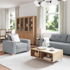 vidaXL Set di Divani 3 Pezzi con Cuscini Tessuto Grigio Chiaro