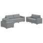 vidaXL Set di Divani 3 Pezzi con Cuscini Tessuto Grigio Chiaro