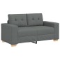 Set divano 3 pezzi grigio scuro con cuscini