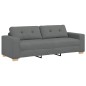 Set divano 3 pezzi grigio scuro con cuscini