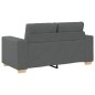 Set divano 3 pezzi grigio scuro con cuscini