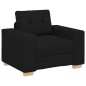 Set divano 3 pezzi con cuscini in tessuto nero Set divano 3 pezzi con cuscini in tessuto nero