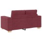 Set divano 3 pezzi con cuscini rosso vino in tessuto Set divano 3 pezzi con cuscini rosso vino in tessuto
