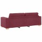 Set divano 3 pezzi con cuscini rosso vino in tessuto Set divano 3 pezzi con cuscini rosso vino in tessuto