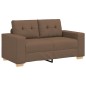 Set divano a 3 pezzi con cuscini in tessuto marrone Set divano a 3 pezzi con cuscini in tessuto marrone