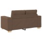 Set divano a 3 pezzi con cuscini in tessuto marrone Set divano a 3 pezzi con cuscini in tessuto marrone