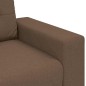Set divano a 3 pezzi con cuscini in tessuto marrone Set divano a 3 pezzi con cuscini in tessuto marrone