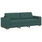 vidaXL Set Divano 3 Pezzi con Cuscini - Tessuto Verde Scuro vidaXL Set Divano 3 Pezzi con Cuscini - Tessuto Verde Scuro