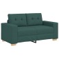 vidaXL Set Divano 3 Pezzi con Cuscini - Tessuto Verde Scuro vidaXL Set Divano 3 Pezzi con Cuscini - Tessuto Verde Scuro